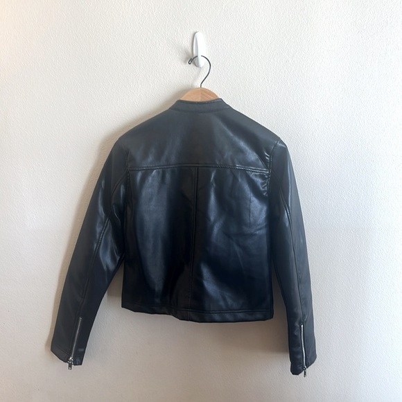 Stoosh Robyn Faux Leather Racing Jacket Front Zip Vegan Leather Womens Size S - Picture 8 of 10